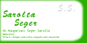 sarolta seger business card